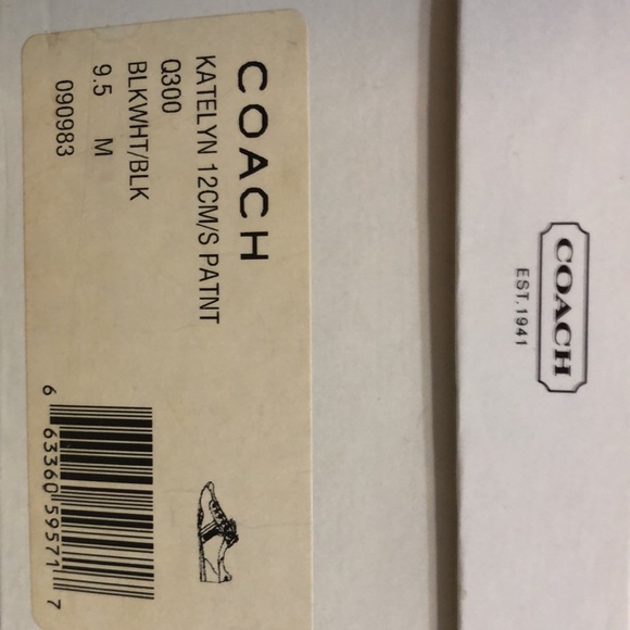 Coach shoes in box, black and white, women’s 9.5, medium with, barely worn. - Picture 5 of 5